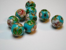 Cloisonne perlen hellblau - perlen,