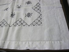 Alte Tischdecke weiß Leinen