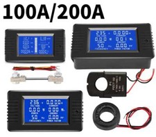 100A/200A DC Digital Monitor Volt Amp Watt Meter Battery Solar Power Analysator