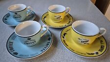 4 Stück Flirt Espresso Tassen blau/gelb