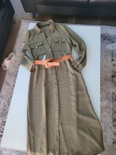 Zara Damen Woman Kleid Winter Khaki Gr. S 36 Fast Neu