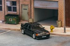 Tarmac Works 1/64 Mercedes-Benz 190 E 2.5-16 EVO 1 Blue-Black Metallic - GLOBAL6