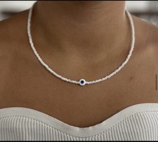 Kette Weis Nazar Perlenkette Halskette Neu