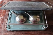 Heißer Stein - Tischgrill, mit Gestell und 2 Brennern, gebrauchter guter Zustand