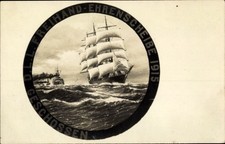 Ak Segelschiff, Kriegsschiff, Freihand-Ehrenscheibe 1915 - 11272548
