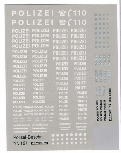 Decals polizei - 1:87, "polizei