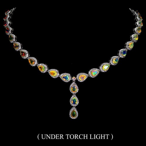 Silber halskette opal - silber,