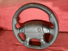 Carbon Lenkrad VW Golf 3 Polo 6N GTI Neu Bezogen Leder mit Roter Naht