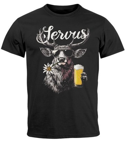 Herren shirt hirsch tracht - herren, t-shirt