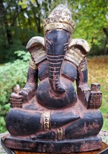 Elefanten Gott Ganesha Holz Figur 22cm alte Handarbeit Khmer ? Kambodscha Unikat