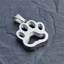 304 Edelstahl Anhänger Pfote Hundepfote stilvoll Kettenanhänger Farbe Silber