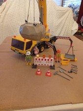 Playmobil Baustelle 4036 Schwerlast - Mobilkran MAXX7 Absperrung Blinkt Zubehör