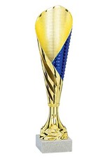 Pokal gold mit blau kegelform