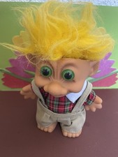 ✿● TROLL Gnom Kobold Zaubertroll ●✿ Großer Ca 14/-20 Cm Gelbe Haare Kleidung