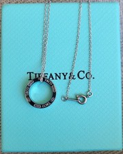 Tiffany & Co. Kreis Circle Anhänger 925 Silber Halskette mit Box
