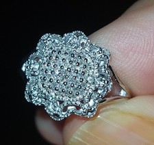 Ring Silber 925 mit weißen Diamanten / ARTDEKO