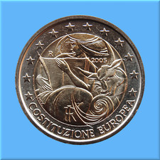 2 Euro Gedenkmünze Italien 2005  EU-Verfassung