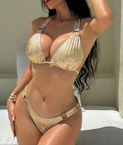 Bikini gold washed - washed, glitzer