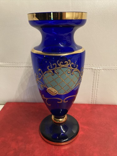 Bohemia crystal vase blau - vase, mit