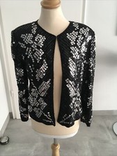 frank usher Pailletten Jacke Schwarz-Silber, Vinted