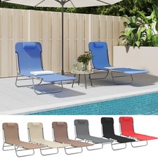 2 Stk. Sonnenliegen Klappbar Gartenliege  Textilene Stahl Liegestuhl Saunaliege