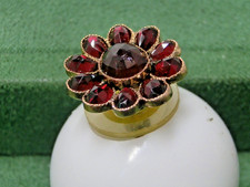 Alte knallrote granat brosche - knallrote, granat-brosche