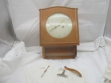 Vintage Mauthe Holz Wanduhr – Schlüsselaufzug „Glas Sicht Fenster“