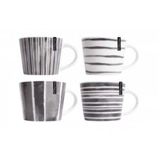 4er set streifen porzellan - set,