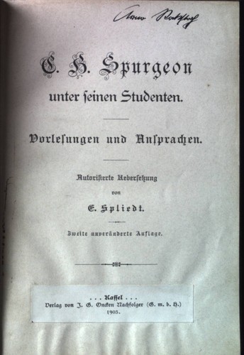 Spurgeon unter seinen - c., h.