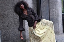 Boho Maxirock Senfgelb Blumen