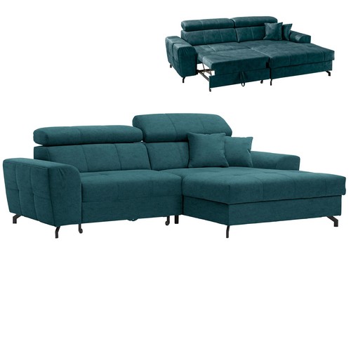 Ecksofa petrol samt mit - petrol,