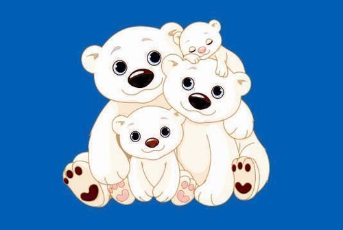 Fahne flagge eisbären familie - fahne,