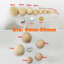 Durchmesser 6-90mm Natur Holz Bastelkugeln Heimwerkerbedarf massiv Kugel Kugeln