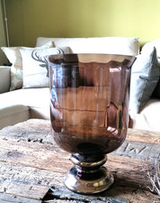 Windlicht Vase Glas rund gold