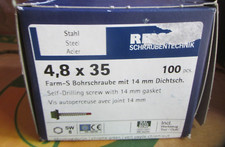 100 Stück Trapezblech Bohrschrauben 4,8x35mm RAL 6003 olivgrün / ContPal1a