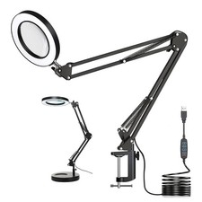 10X Lupe mit Licht und Ständer 72 LED Faltbarem Leselupe Handlupe Arbeitslupe