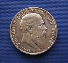 Baden : 5 Mark 1907. "Auf den