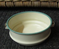 Emaille Schüssel, Chabby Chic, h 6 cm, 1950er Jahre