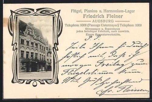 Augsburg flügel pianino - ak, augsburg,