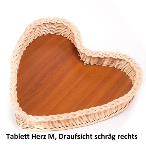 Tablett herz weidentablett - tablett,