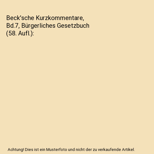 Beck sche kurzkommentare - beck'sche,