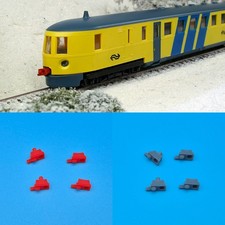 (3D54) 4 x Scharfenberg-Kupplung rot/grau 1:87 für VT137 von Gützold =REPLIKAT=