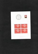Schweiz-PTT-Faltblatt - 4er Block -Mi. Nr. 720 " EUROPA " PTT Bern 19.9.60