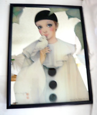 Spiegelbild "Pierrot" von Mira Fujita Scharze Holzrahmen 42 x 32 Gut Wandbild