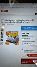 VEVOR Saftdispenser mit Klapphahn schwarz Saft