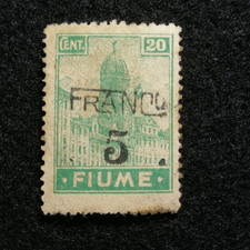 Fiume, Portomarken 1920-MiNr.91  mit Aufdruck „FRANCO“ und neuem Wert
