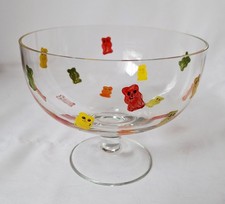 Dekorative Glasschale mit Standfuss, Motiv: Gummibärchen, Bären,