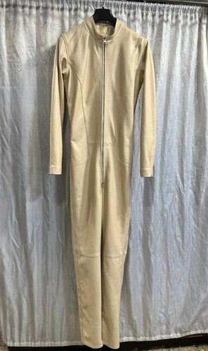 Herren creme leder slim fit - creme,