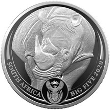 Platinmünze 1 oz Nashorn 2020