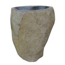 B-Ware! Naturstein-Standwaschbecken, Säulenwaschbecken, H 87 cm, mit Hahnloch